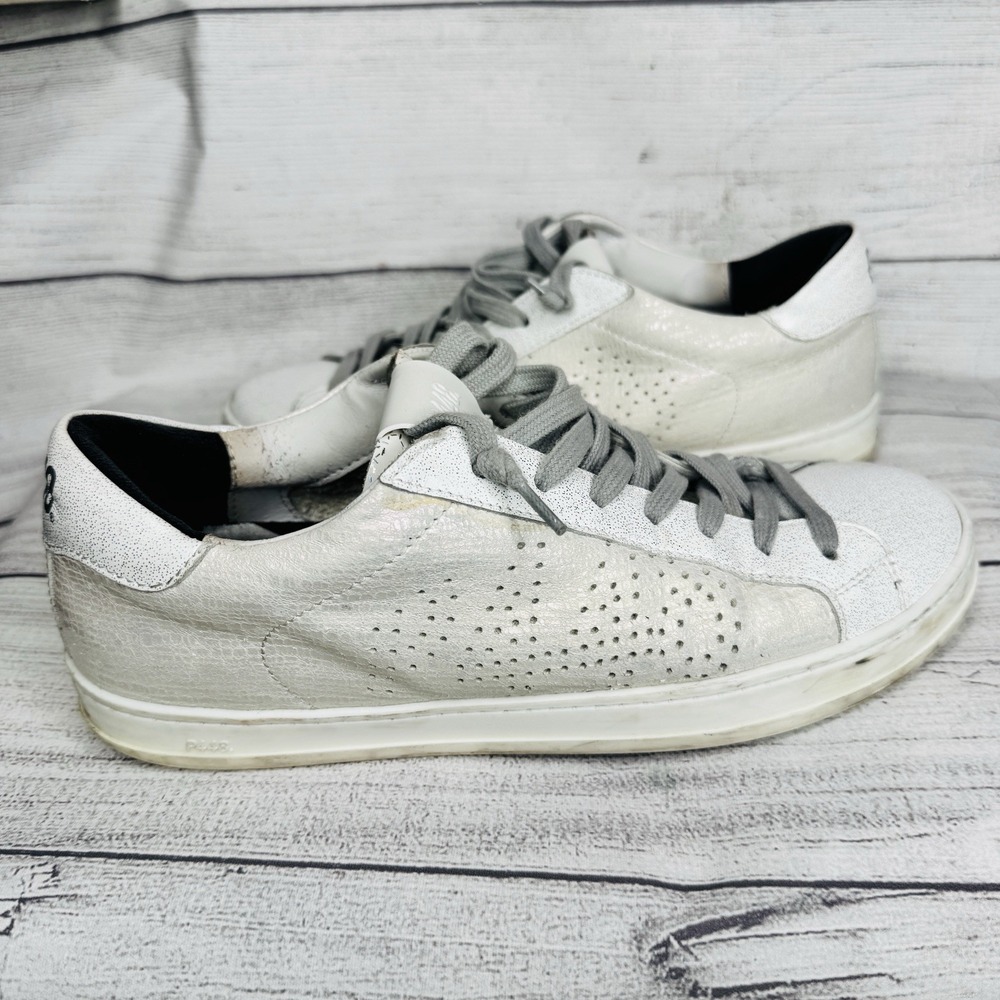 P448 John Sneaker Iridescent White Low Top‎ Sneaker Size 38/8